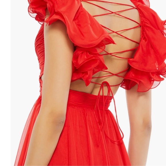 Mac Duggal  Rosette chiffon Empire waist gown - Picture 4 of 9